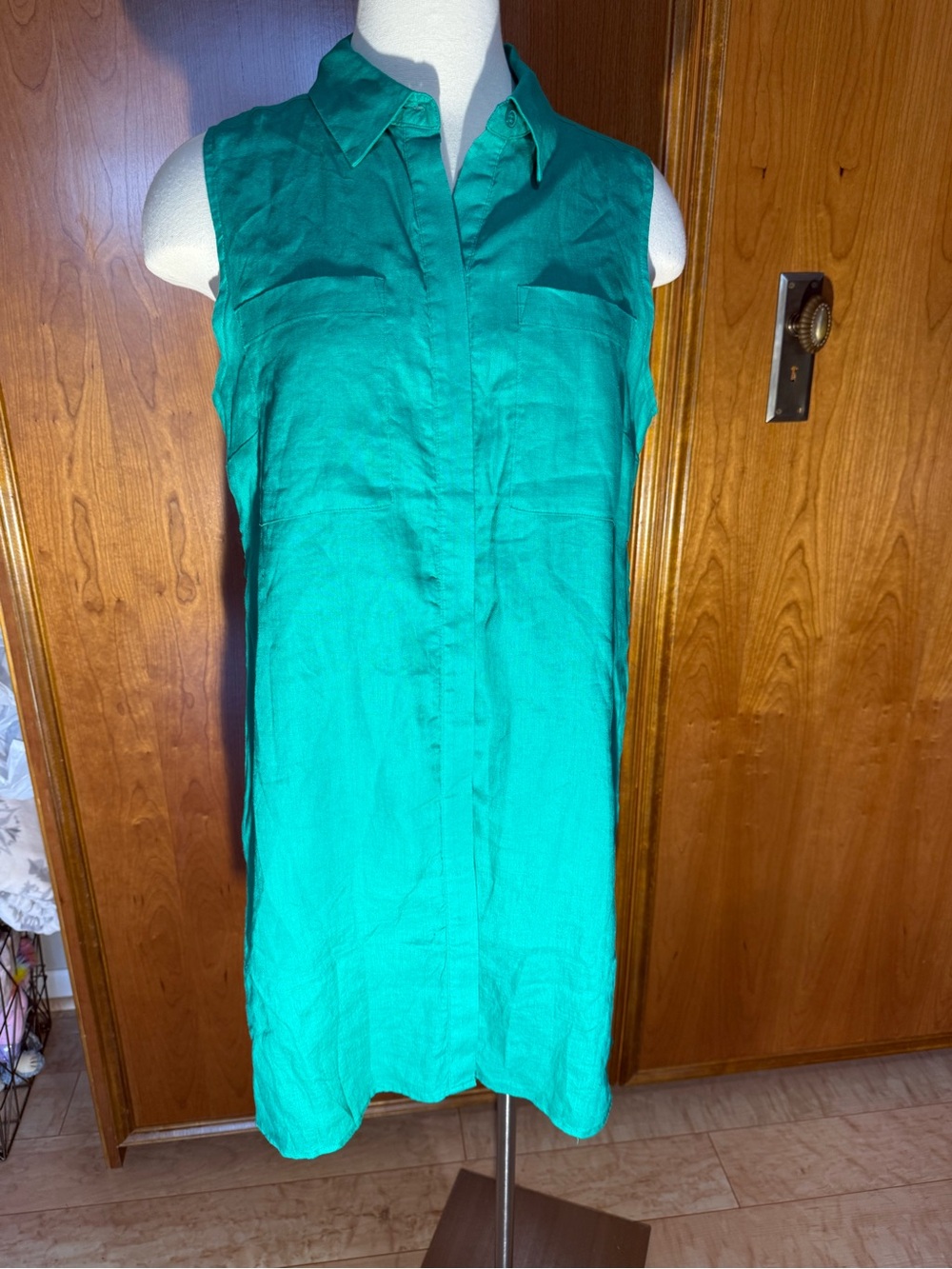 Chico's Teal Green Sleeveless Button-Down Tunic
